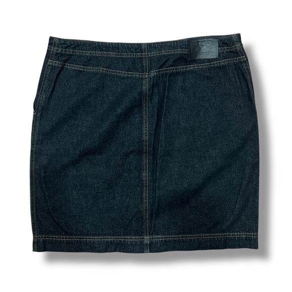 Ralph Lauren Denim Short Skirt Sz 12 Button Front Cargo Pockets Dark Wash A-Line - Picture 2 of 13